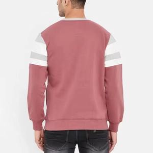 เสื้อสเวตเชิ้ตแขนยาวคอกลมลายทางสีโรสโกลด์และเทาสำหรับผู้ชาย  รับผลิตตามแบบ OEM ODM ขายส่งเสื้อผ้าพร้อมสกรีนโลโก้ - Product Image 2