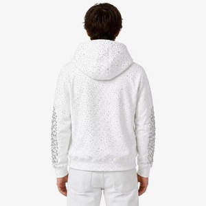 Sweat-shirt décontracté pour homme en coton 100% avec strass, doublure polaire respirante, séchage rapide et confortable – Vente en gros OEM - Product Image 2