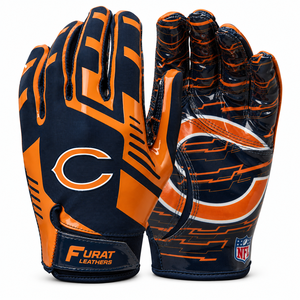 FURAT LEATHERS Full Finger <b>Gloves</b> White Black Sublimation Print <b>Moisture</b> Wicking Non Slip Hook Loop Closure Unisex Sports - Product Image 3