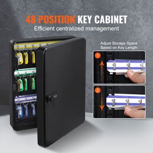 Organizzatore di Chiavi in Acciaio con Serratura Digitale a 48 Tasti, Ripiani Regolabili, Cassetta di Sicurezza Digitale, Organizzatore da Parete - Product Image 2