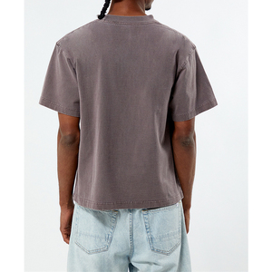 Camiseta Profesional para Hombre de Alta Calidad, 250g, Algodón, Cuello Redondo, Impresión Personalizada, Estilo Vintage Lavado Ácido, Ligera, Talla Grande - Product Image 4