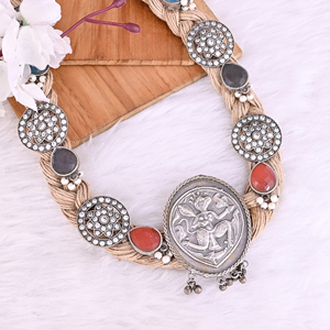 Handcrafted Tribal Jute Rope <b>Statement</b> <b>Necklace</b> - Product Image 4
