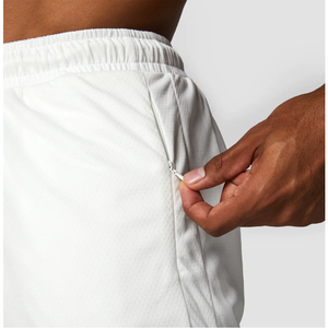 Men's <b>White</b> Quick Dry Sport <b>Shorts</b> Elastic Waist Solid Color Mesh Liner <b>Short</b> Length Athletic Wear 2026 OEM Men's 2 Pack Solid - Product Image 5
