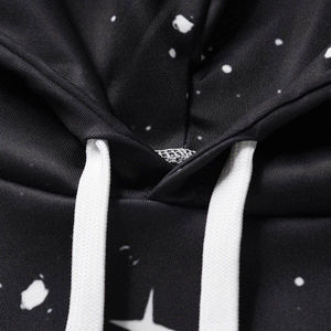 Sudadera con Capucha y Cremallera para Hombre, Estampado de Dibujos Animados en Blanco y Negro, Corte Regular, Informal, Tejido de Poliéster, Impresión Digital, Ropa de Otoño - Product Image 5