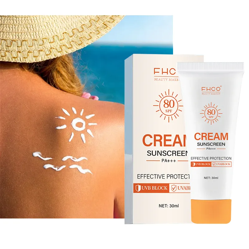Benutzer definierte Handelsmarke FHCO Spf 80 Natürliche Aloe Vera Feuchtigkeit creme Sonnenschutz für empfindliche Haut Körper Sonnenschutz Lotion Sonnencreme