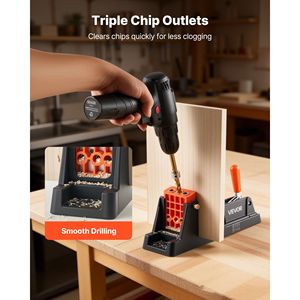 ชุดจิ๊กเจาะรูแบบปรับได้ขนาด 1/2 นิ้ว ถึง 1-1/2 นิ้ว พร้อมอะแดปเตอร์เก็บฝุ่น ระบบน้ำหนักเบา ถอดประกอบได้ ใช้กับเครื่องต่อไม้แบบเฟืองนิ้ว - Product Image 6