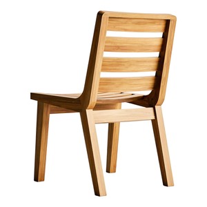 Silla de Comedor Moderna y Sostenible de Madera de Teca con Listones, Silla Ergonómica de Madera Maciza para Restaurante, para Uso en Interiores, Exteriores, Jardín y Patio - Product Image 4