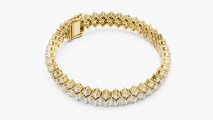 Pulsera de tenis de oro amarillo de 14K con diamantes cultivados en laboratorio en cruz - Product Image 4