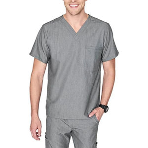 Camiseta de manga corta con cuello redondo, elástica, de alta calidad, en spandex/poliéster, para doctoras y enfermeras, diseño nuevo, venta al por mayor. - Product Image 3