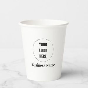 Vaso de Papel Desechable Blanco Liso con Diseños Minimalistas y Logotipo Personalizado para Cafeterías y Locales de Bebidas - Product Image 6
