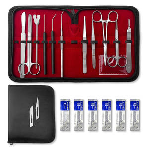 Kit de dissection pour étudiants en anatomie, 11 pièces, pour laboratoire de biologie, ensemble de dissection pour étudiants en médecine, scalpel, instruments chirurgicaux complets - Product Image 1