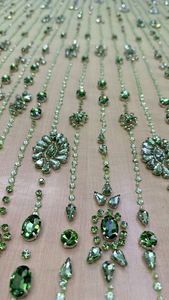 Tela de Encaje con Cuentas de Cristal, Elegante, Lujosa, Clásica, Bordada, con Apliques de Pedrería 3D, Malla de Tul, Hecha a Mano, de Alta Gama - Product Image 3