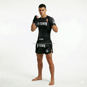 กางเกงมวยไทยขายส่งสำหรับผู้ชาย พิมพ์ลายแบบ Sublimation กางเกงชกมวยคิกบ็อกซิ่ง MMA รับผลิตแบบ OEM ปักลายกางเกงมวยไทย - Product Image 6