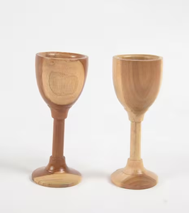Copa de vino de madera para beber, decoración de eventos, vidrio de madera, decorativo rústico, personalizado, Venta caliente, vidrio de madera - Product Image 1