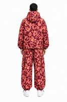 Ensemble coordonné unisexe coupe-vent camouflage rouge, survêtement personnalisé à fermeture éclair intégrale, veste à capuche oversize, pantalon cargo ample, vente en gros usine