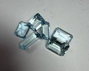 Aguamarina Natural, Corte Esmeralda, Octágono Facetado, Gema de Tamaño Libre |   Piedra de Aguamarina Azul Suelta para Joyería y Venta al por Mayor - Product Image 6