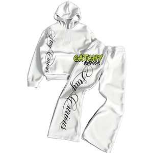 ชุดวอร์มพิมพ์ลายพัฟฟ์แบบ OEM ตามสั่ง ชุดกีฬาระบายอากาศ เสื้อฮู้ด กางเกงจ็อกเกอร์ ชุดเซ็ต - Product Image 1