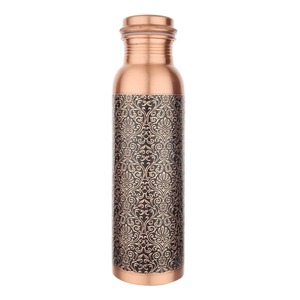 Copper <b>Water</b> <b>Bottle</b> with Vintage Design Leak-Proof Portable Travel <b>Bottle</b> with Lid From Antique Creations - Product Image 4