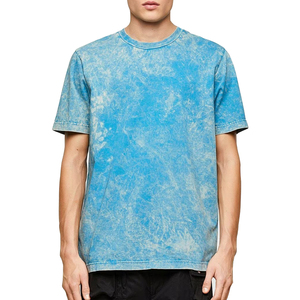 T-shirt en coton rose dégradé surdimensionné pour homme, style décontracté à manches courtes, tricoté uni, idéal pour l'été - Product Image 4