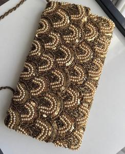 Embroidery Crafts, Cross-stitching & <b>Needlework</b> Trendy Fashion Beaded Stripe Shoulder Bag Colorful Handmade Designer Purse - Product Image 1