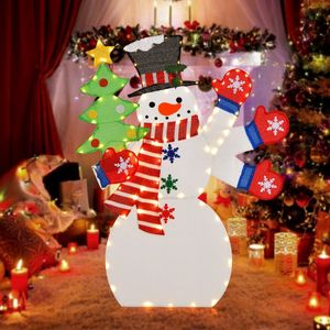 1,20 m große Weihnachts-Schneemann-Dekoration für den Außenbereich mit winkender Hand, 140 LED-Lichtern, Polyester & PVC - Product Image 5