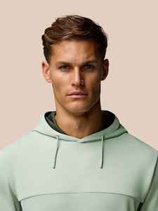 Sudadera con Capucha para Hombre, Color Verde Salvia, Manga Larga, Felpa Francesa, Corte Ajustado, Transpirable, Informal, para Otoño, con Bolsillo Frontal, Tejido de Punto - Product Image 4