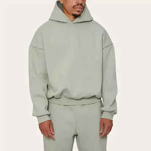 Sweat-shirts à capuche personnalisés en molleton épais, coupe classique, double couche polyester/coton, épaules tombantes, séchage rapide pour hommes – Vente en gros - Product Image 2