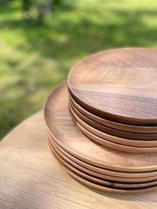 Plato Redondo de Madera para Servir, Plato de Madera Multiusos para Cena, Comida, Ensalada, Aperitivos, Desayuno, Vajilla de Cocina Duradera - Product Image 2