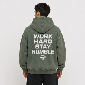 Heavyweight <b>Men's</b> Acid Wash <b>Pullover</b> Hoodie Oversized Custom Print Logo Breathable Premium Hoodie with Comfortable Hood Collar - Product Image 4