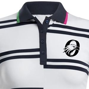 Polo Sublimado a Rayas Blancas y Negras para Mujer, Manga Corta, Estilo Deportivo, Cómodo para Golf y Actividades al Aire Libre - Product Image 6