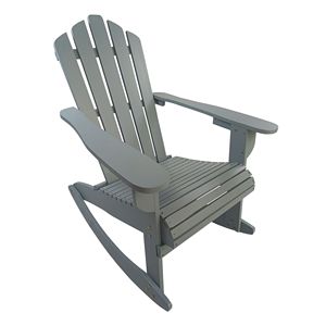 Walnut Adirondack <b>Rocking</b> <b>Chair</b> Reclining Wooden Outdoor Furniture - Product Image 3