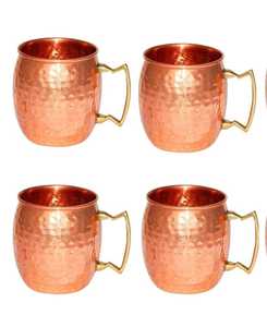 Handmade Hammered 100% Pure Copper <b>Mug</b> Hammered Moscow Mule <b>Mug</b> <b>Large</b> Drinking Cup 500ml - Product Image 1