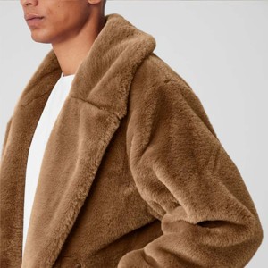 <b>Men's</b> Luxury Faux Fur Coat - Fashionable and <b>Warm</b> Full-Length Faux Fur Overcoat with Classic Design, Ideal for Casual, Party - Product Image 3
