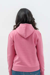 Sudadera con Capucha Rosa para Mujer, Color Sólido, Forro Polar, Manga Larga, Informal, para Otoño, Transpirable, con Bolsillos - Product Image 3