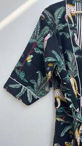 Bata Kimono de Algodón Waffle Unisex para Spa, Suave, Absorbente, Corte Relajado, Ropa para el Hogar - Product Image 3