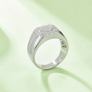 Most Selling Geometric Cocktail <b>Ring</b> Men's Gold Plated Brass Lab Created Cubic Zirconia Micro Pave Engagement Hip Hop Glam Style - Product Image 1