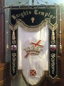 Custom Knights Templar Masonic <b>Banner</b> Hand Embroidered Gold Bullion Silk Regalia <b>Banner</b> - Product Image 1