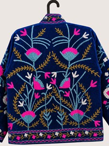 Cardigan en coton brodé floral bohème, col rond, manches longues, grande taille, vêtements décontractés pour femmes, vêtements de printemps - Product Image 4