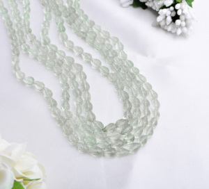 Ametista verde natural de 16 pulgadas en forma de gota facetada, natural, para la elaboración de joyería fina, collar de piedras preciosas. - Product Image 2