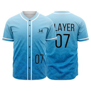 Maillots de baseball personnalisés avec logo d'équipe, nouveau motif, séchage rapide, respirants, haute qualité, manches courtes, entièrement boutonnés, grandes tailles - Product Image 3