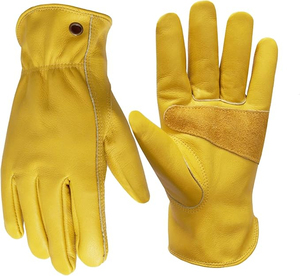 Gants de travail en cuir de vachette de haute qualité, durables, de sécurité, pour travaux extérieurs, construction, travail du bois, anti-coupure, pour chauffeurs - Product Image 1