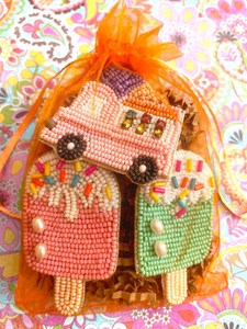 Handmade Fabric and Beads Trendy Walking Stick with Joy Ornaments the Embroidery Bag Charm Handbag Charms Pendant Keyrings - Product Image 2