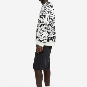 Sweat-shirt streetwear pour homme, logo personnalisé, matière épaisse, sweat-shirts pour homme, sweat-shirt unisexe à capuche, sweat-shirt en coton uni à col rond - Product Image 3