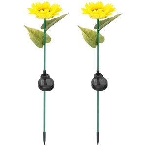 2 Pezzi Lampada Solare LED a Forma di Girasole IP65 Impermeabile, 10 LED Decorativi per Illuminazione di Sentieri, Giardini, Cortili e Paesaggi - Product Image 4