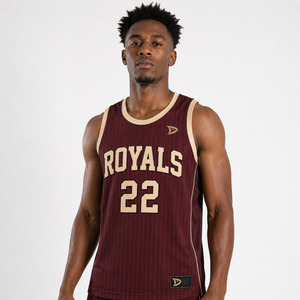 Camiseta sin mangas de baloncesto Royals 22, color granate a rayas, unisex, para adultos, que absorbe la humedad, con estampado sublimado - Product Image 2