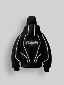 Blouson zippé intégral personnalisé pour homme en polyester et coton, style streetwear décontracté, avec cagoule intégrée et poignets. - Product Image 6