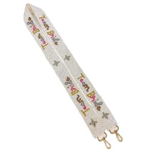 Correa de bolso boho hecha a mano con bordado de cuentas para bolso de mano, bolso tote, bolso bandolera, correa moderna personalizada, cinturón para bolso, artículo decorativo elegante. - Product Image 4