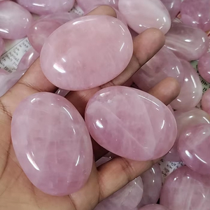 Piedra de Ágata Natural, Cuarzo Rosa, Piedra de Palma, Amuleto de Feng Shui, Gema Curativa Pulida, Proveedor Mayorista Ecológico - Product Image 1