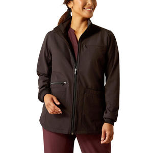 Veste médicale extensible personnalisée 2026 avec fermeture éclair et poches pour femmes, idéale pour le personnel infirmier - Vente en gros - Product Image 1