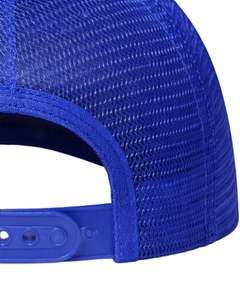 Casquette de baseball trucker bleue personnalisable, dos en maille respirante, réglable avec fermeture snapback, vierge, pour logo personnalisé, pour activités de plein air, décontractée et sportive - Product Image 5